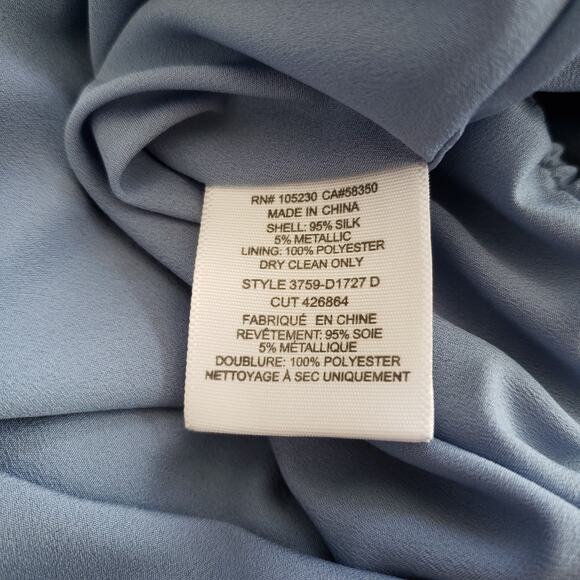 Joie Makana D Metallic Silk Dress Floral Halter Periwinkle Women Small - Picture 12 of 12